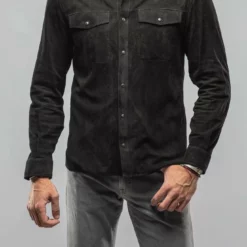 Barron Suede Shirt In Black