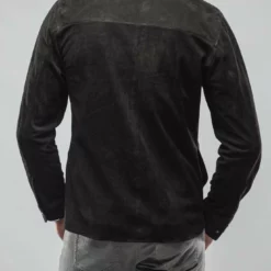 Barron Suede Shirt In Black -Dune Shop ajmone barron suede shirt in black mens outerwear leather axels vail 29876413792445