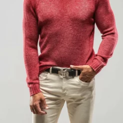 Round Neck Off Gauge Crew In Wine