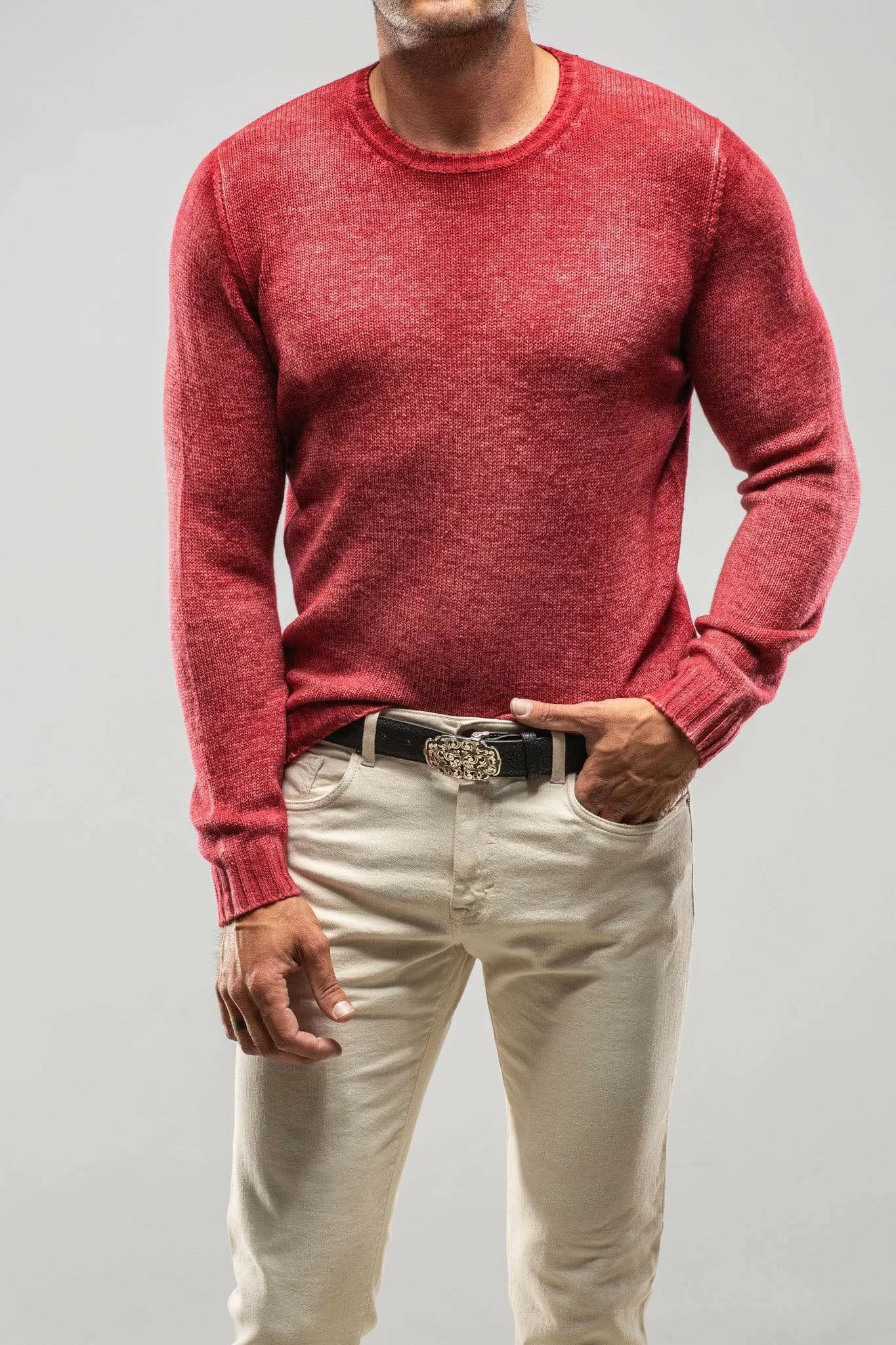 Round Neck Off Gauge Crew In Wine 1 Round Neck Off Gauge Crew In Wine