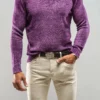 Round Neck Off Guage Crew In Mauve
