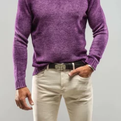 Round Neck Off Guage Crew In Mauve