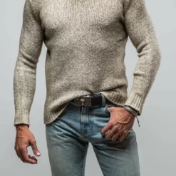 Satin High V-Neck In Kaki