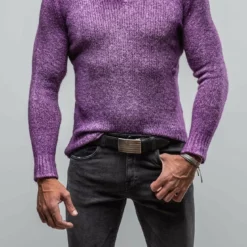 Satin High V-Neck In Mauve