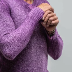 Satin High V-Neck In Mauve -Dune Shop avant toi satin high v neck in mauve mens sweaters axels vail 30435160752317