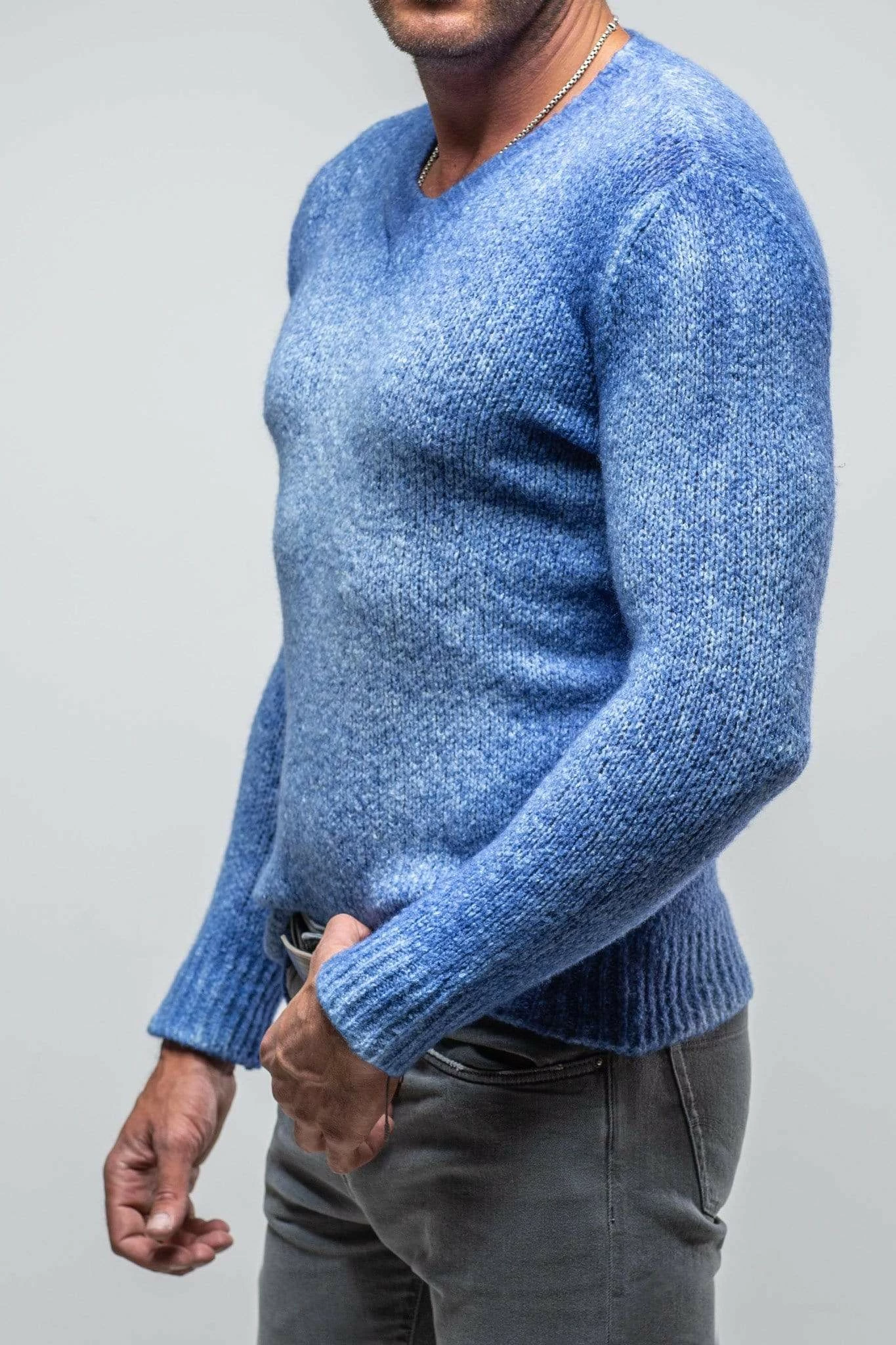 Satin High V-Neck In Ocean 2 Satin High V-Neck In Ocean - Image 2