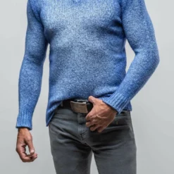 Satin High V-Neck In Ocean