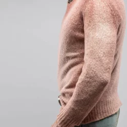 Satin Pink High V-Neck Sweater -Dune Shop avant toi satin pink high v neck sweater mens sweaters axels vail 28561313497277
