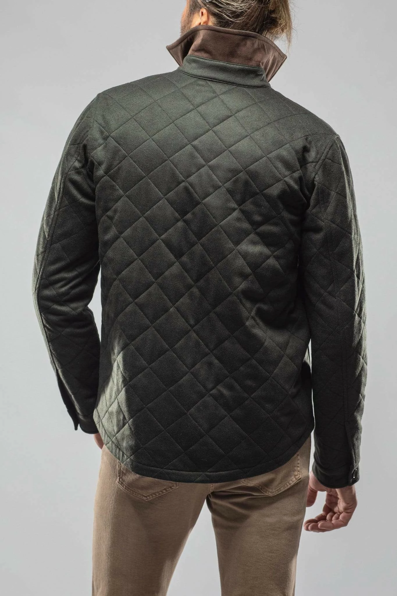 Dutton Quilted Cashmere Jacket In Olive 5 Dutton Quilted Cashmere Jacket In Olive - Image 5
