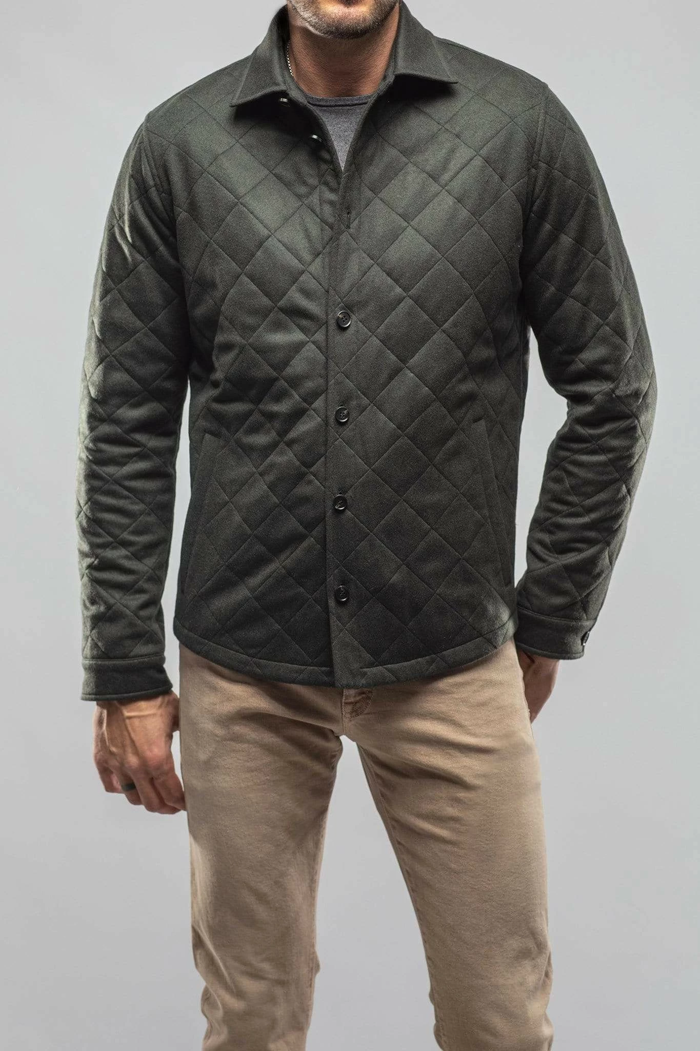 Dutton Quilted Cashmere Jacket In Olive 1 Dutton Quilted Cashmere Jacket In Olive
