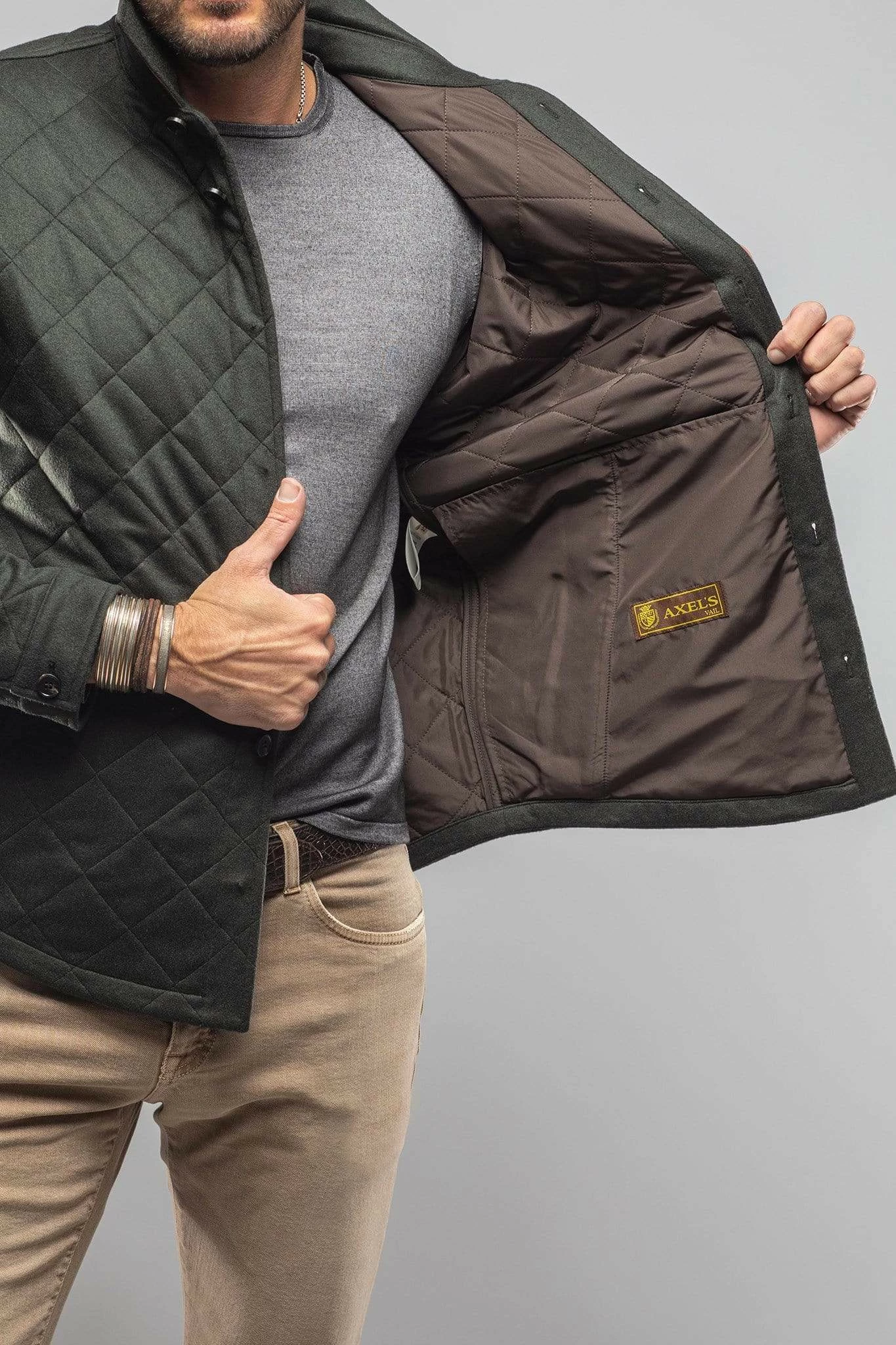 Dutton Quilted Cashmere Jacket In Olive 6 Dutton Quilted Cashmere Jacket In Olive - Image 6