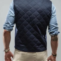 Elise Diamond Quilted Cashmere Vest In Navy -Dune Shop axels bdsr elise diamond quilted cashmere vest in navy mens outerwear cloth axels vail 29766975652029 1
