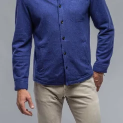 Tony Cashmere Overshirt In Blue