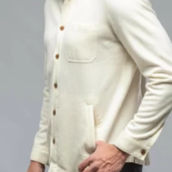 Tony Cashmere Overshirt In White -Dune Shop axels bdsr tony cashmere overshirt in white mens sweaters axels vail 36240116187370