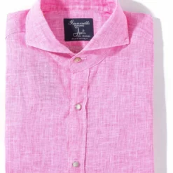 Sorgue Linen Shirt In Fuchsia