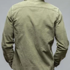 Brooks Corduroy Snap Shirt In Matcha -Dune Shop axels premium denim brooks corduroy snap shirt in matcha mens shirts axels vail 37899442585834