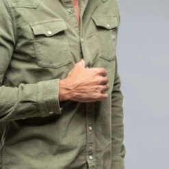 Brooks Corduroy Snap Shirt In Matcha -Dune Shop axels premium denim brooks corduroy snap shirt in matcha mens shirts axels vail 37899443142890