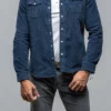Brooks Corduroy Snap Shirt In Navy