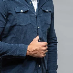 Brooks Corduroy Snap Shirt In Navy -Dune Shop axels premium denim brooks corduroy snap shirt in navy mens shirts axels vail 38114745516266