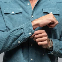 Brooks Corduroy Snap Shirt In Niagra -Dune Shop axels premium denim brooks corduroy snap shirt in niagra mens shirts axels vail 37899498389738
