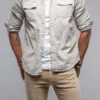 Brooks Corduroy Snap Shirt In Sasso