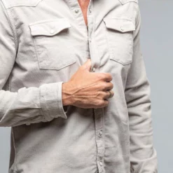 Brooks Corduroy Snap Shirt In Sasso -Dune Shop axels premium denim brooks corduroy snap shirt in sasso mens shirts axels vail 37899499831530