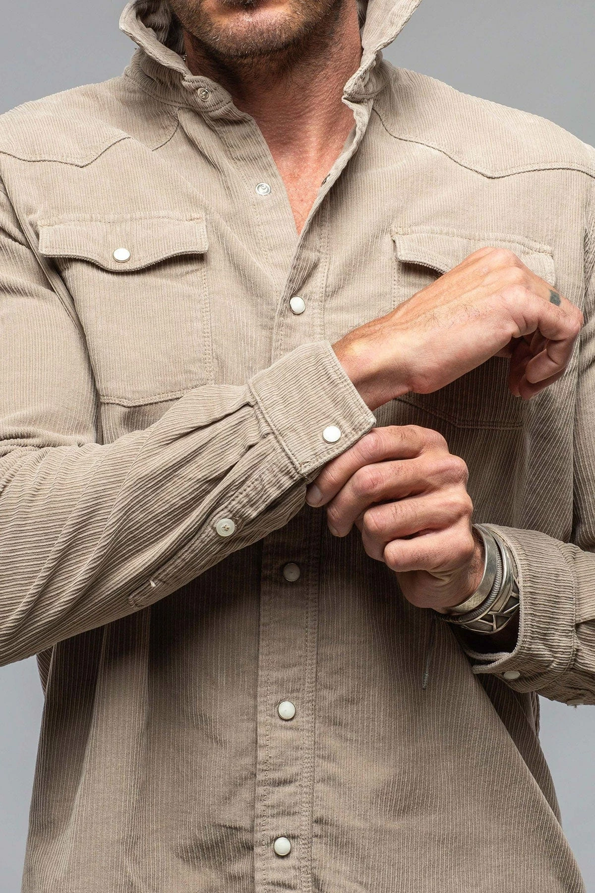 Brooks Corduroy Snap Shirt In Tortora 6 Brooks Corduroy Snap Shirt In Tortora - Image 6