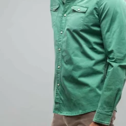 Cassidy Snap Shirt Verde Giada -Dune Shop axels premium denim cassidy snap shirt verde giada mens shirts axels vail 30350436892861