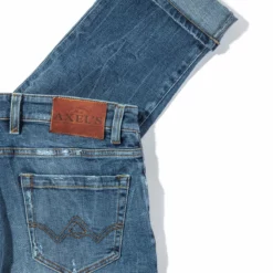 Kingman Denim In Mid Blue 7 Kingman Denim In Mid Blue -Dune Shop axels premium denim kingman denim with worn edges in mid blue mens pants 5 pocket axels vail 38990239564010 1