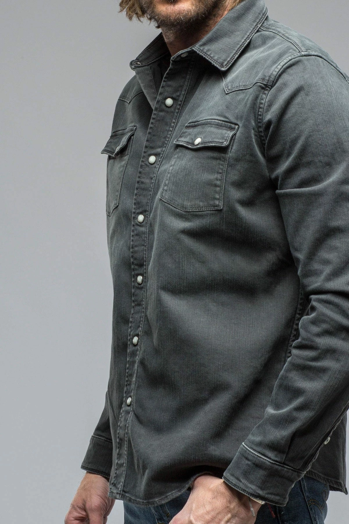 Ranger Denim Snap Shirt In Anthracite 4 Ranger Denim Snap Shirt In Anthracite - Image 4