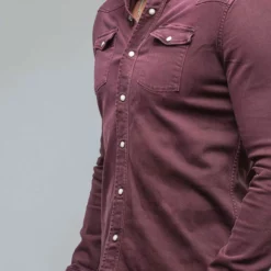 Ranger Denim Snap Shirt In Bordeaux 9 Ranger Denim Snap Shirt In Bordeaux -Dune Shop axels premium denim ranger denim snap shirt in bordeaux mens shirts axels vail 38526979801322