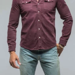 Ranger Denim Snap Shirt In Bordeaux