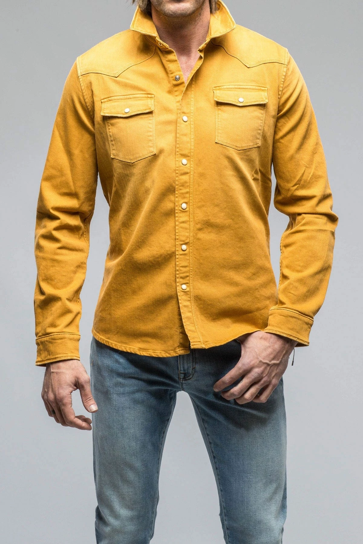 Ranger Denim Snap Shirt In Curcuma 1 Ranger Denim Snap Shirt In Curcuma