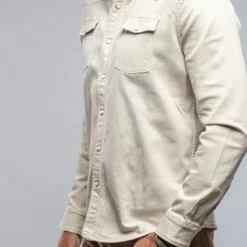 Ranger Denim Snap Shirt In Ecru -Dune Shop axels premium denim ranger denim snap shirt in ecru mens shirts axels vail 37438973640938