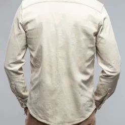 Ranger Denim Snap Shirt In Ecru -Dune Shop axels premium denim ranger denim snap shirt in ecru mens shirts axels vail 37438973706474