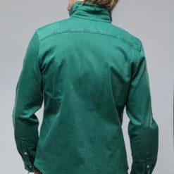 Ranger Denim Snap Shirt In Green -Dune Shop axels premium denim ranger denim snap shirt in green mens shirts axels vail 38819077325034