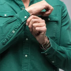 Ranger Denim Snap Shirt In Green -Dune Shop axels premium denim ranger denim snap shirt in green mens shirts axels vail 38819077554410