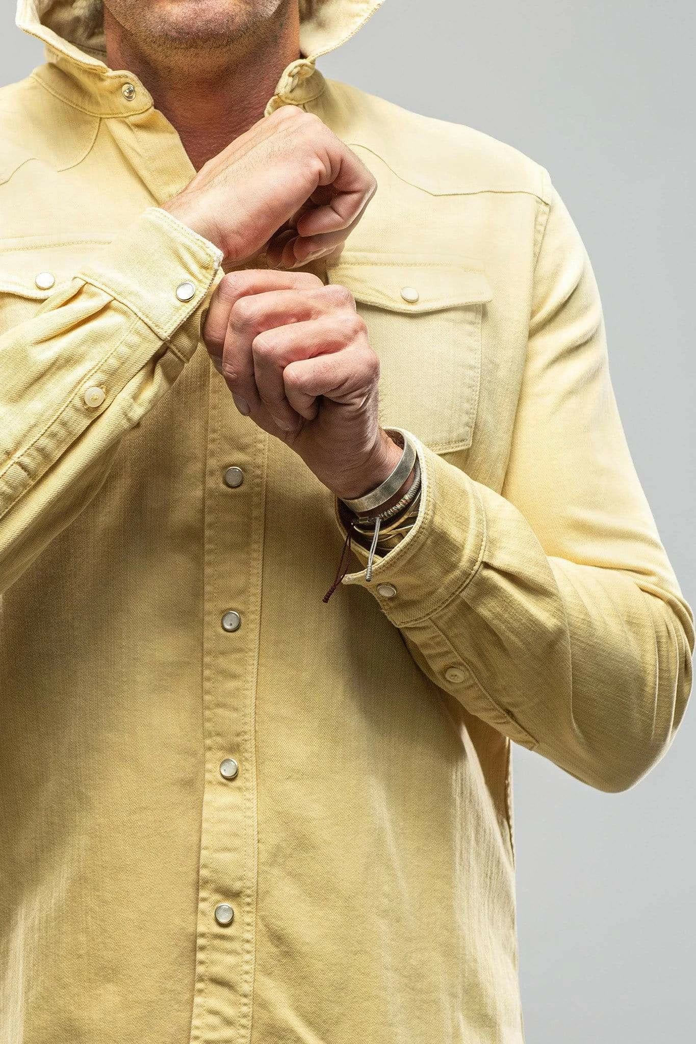 Ranger Denim Snap Shirt In Limone 4 Ranger Denim Snap Shirt In Limone - Image 4