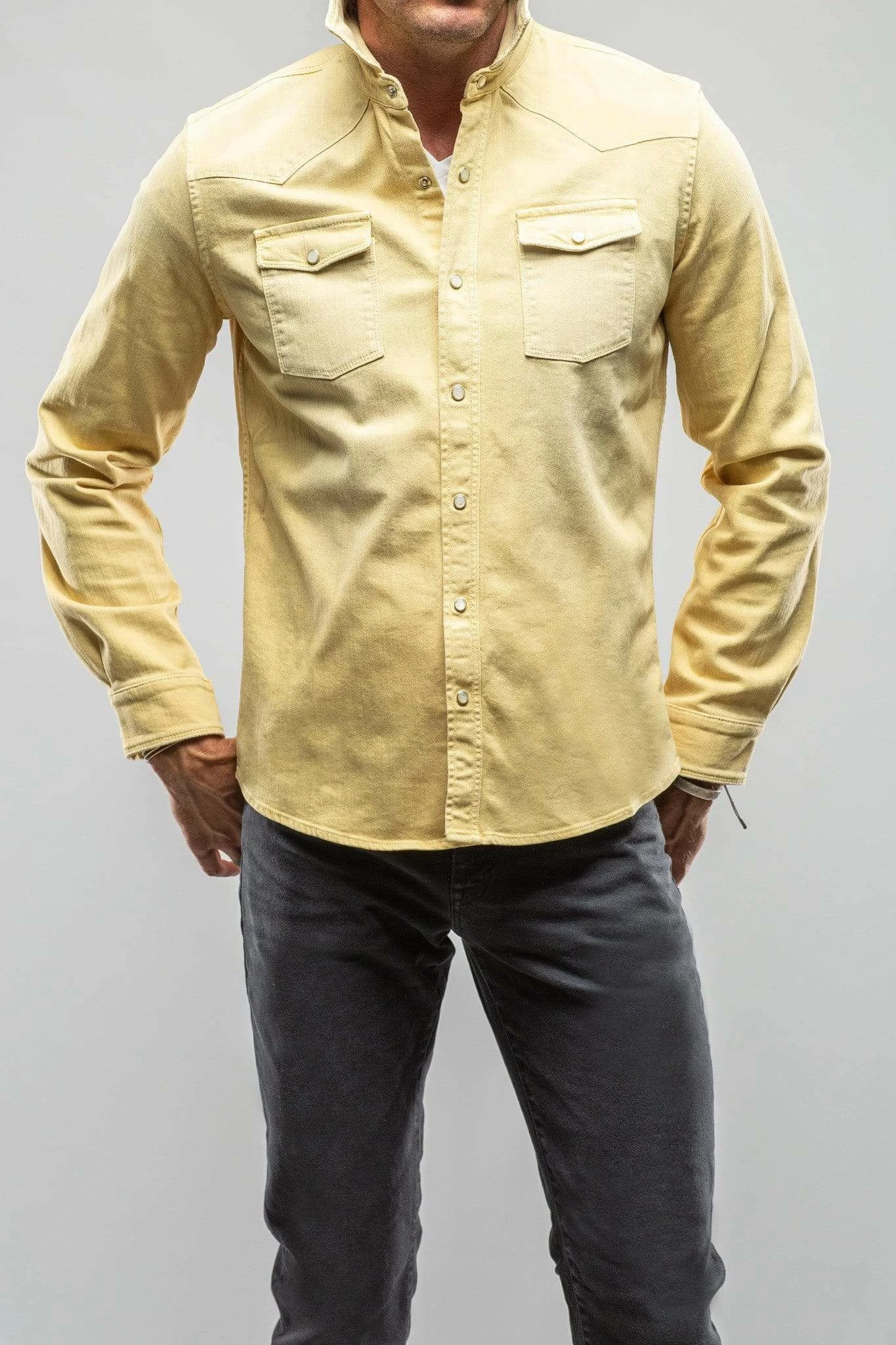 Ranger Denim Snap Shirt In Limone 1 Ranger Denim Snap Shirt In Limone