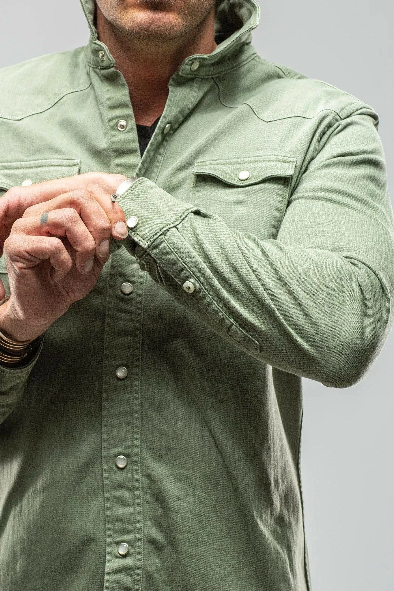 Ranger Denim Snap Shirt In Menta 3 Ranger Denim Snap Shirt In Menta - Image 3