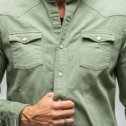 Ranger Denim Snap Shirt In Menta 9 Ranger Denim Snap Shirt In Menta -Dune Shop axels premium denim ranger denim snap shirt in menta mens shirts axels vail 29098860839101