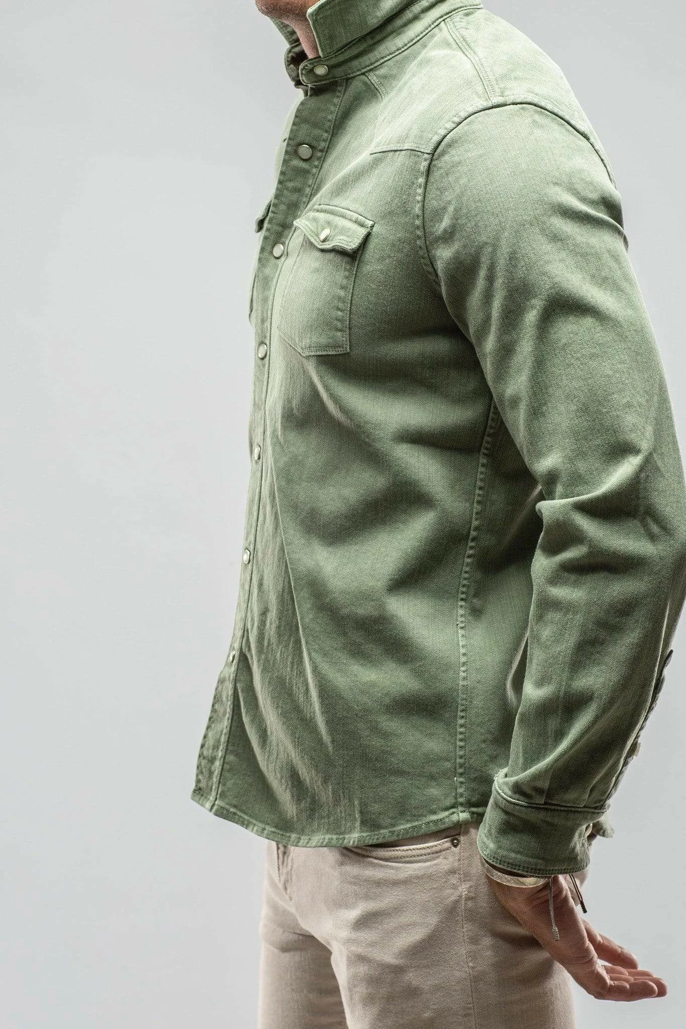 Ranger Denim Snap Shirt In Menta 2 Ranger Denim Snap Shirt In Menta - Image 2