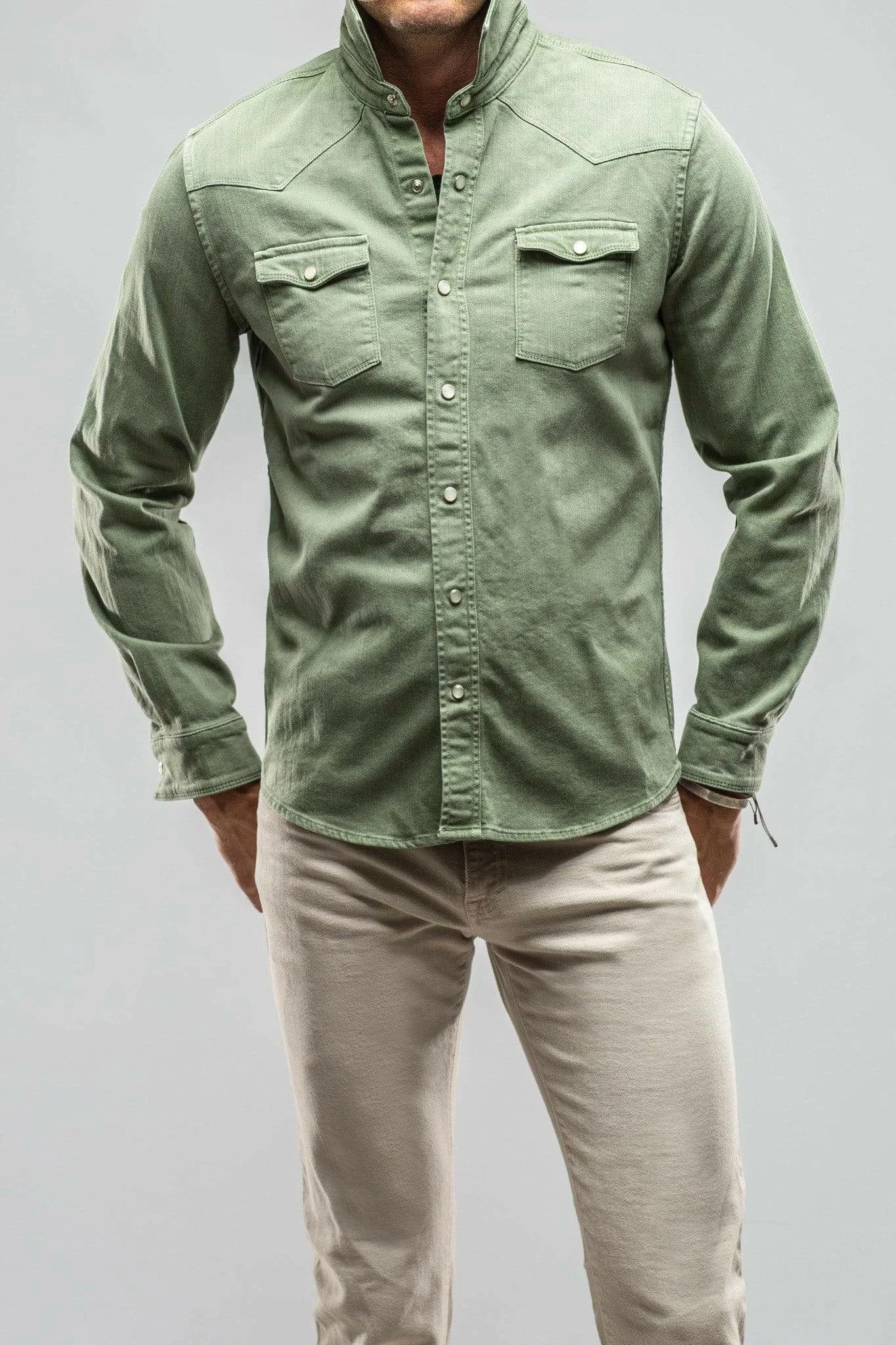 Ranger Denim Snap Shirt In Menta 1 Ranger Denim Snap Shirt In Menta