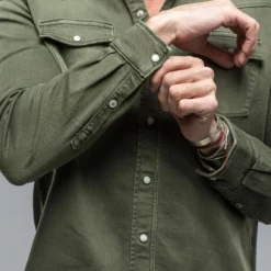 Ranger Denim Snap Shirt In Muschio -Dune Shop axels premium denim ranger denim snap shirt in muschio mens shirts axels vail 38900950139114