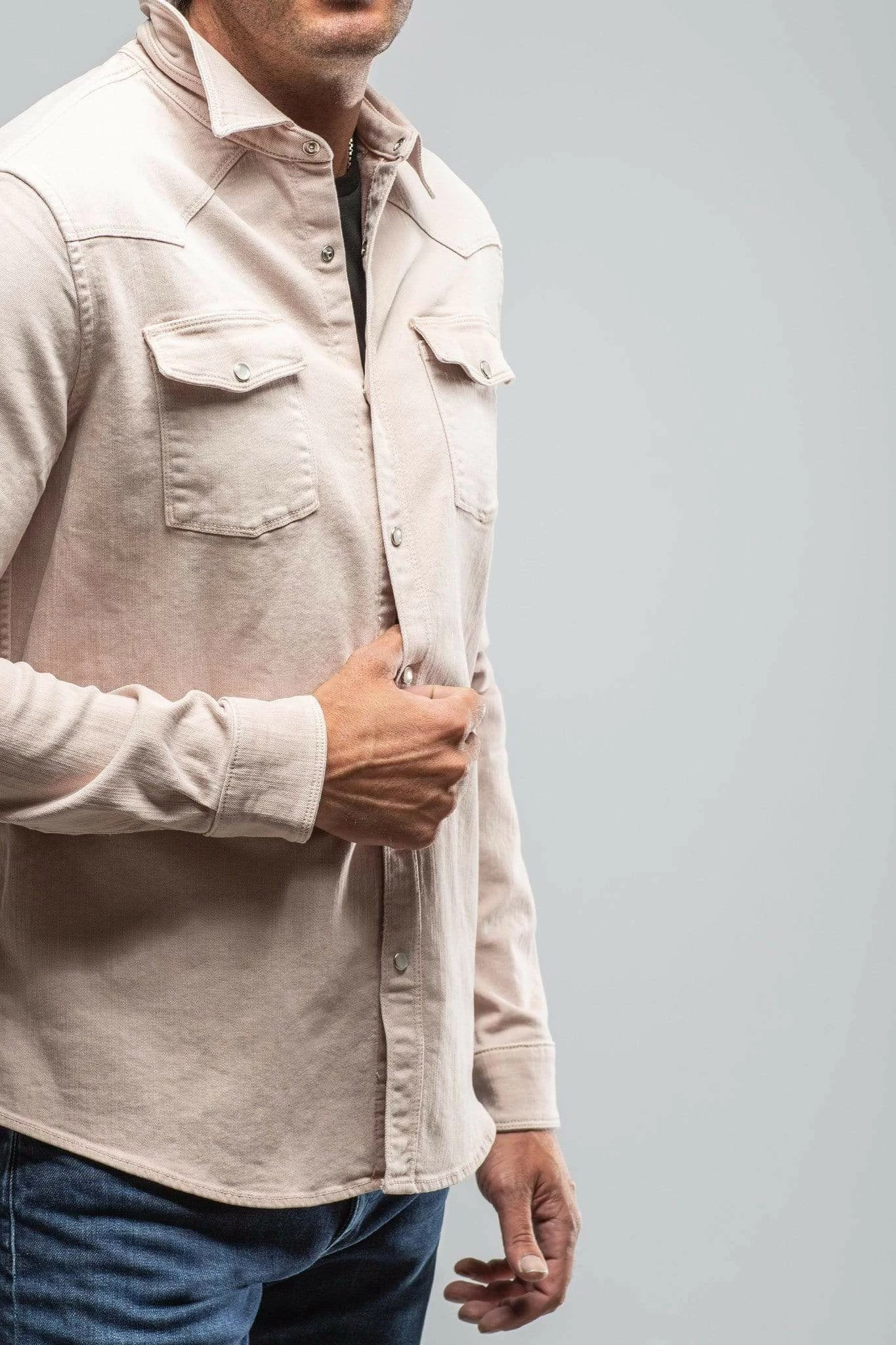 Ranger Denim Snap Shirt In Sabbia Chiara 5 Ranger Denim Snap Shirt In Sabbia Chiara - Image 5