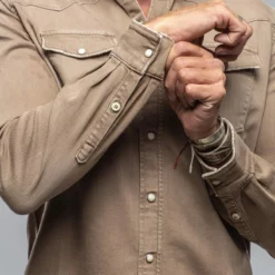 Ranger Denim Snap Shirt In Tortora 11 Ranger Denim Snap Shirt In Tortora -Dune Shop axels premium denim ranger denim snap shirt in tortora mens shirts axels vail 37438986617066