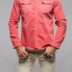 Ranger Denim Snap Shirt In Washed Corallo