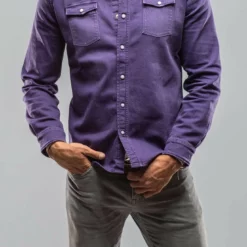 Ranger Denim Snap Shirt In Mirtillo