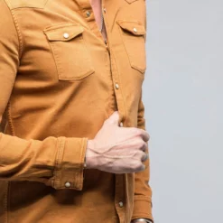 Ranger Denim Snap Shirt In Papaya -Dune Shop axels premium denim ranger snap shirt in papaya mens shirts axels vail 39124653310186