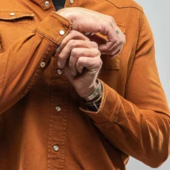 Ranger Denim Snap Shirt In Ruggine -Dune Shop axels premium denim ranger snap shirt in ruggine mens shirts axels vail 29098736091325